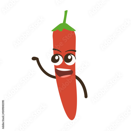 Cartoon Chili Pepper Character Illustration Teaching