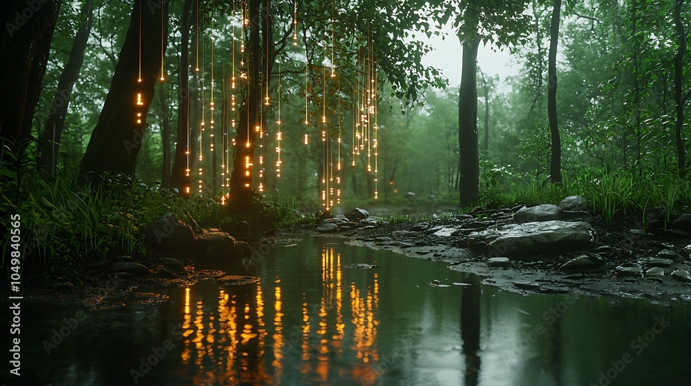 Obraz premium Mystical forest glow