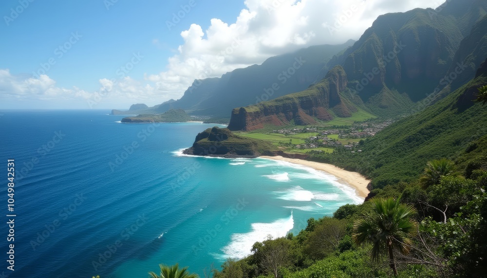 Paradise Found A serene beach cove nestled among lush mountains Paradise Found A serene beach cove nestled among lush mountains