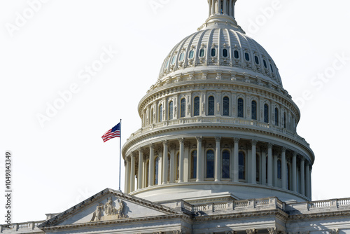 United States Capitol building isolated with cut out background