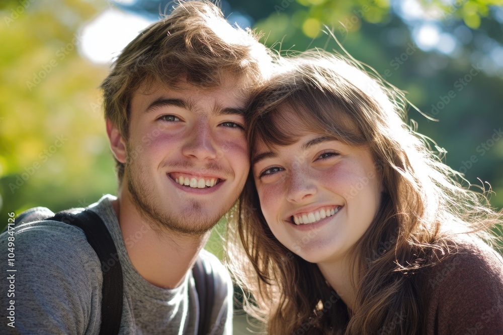 A man and a woman posed together for a photo shoot A man and a woman posed together for a photo shoot