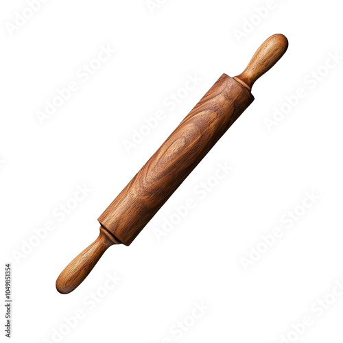 Obraz na płótnie Wooden rolling pin with smooth finish on transparent background w salonie