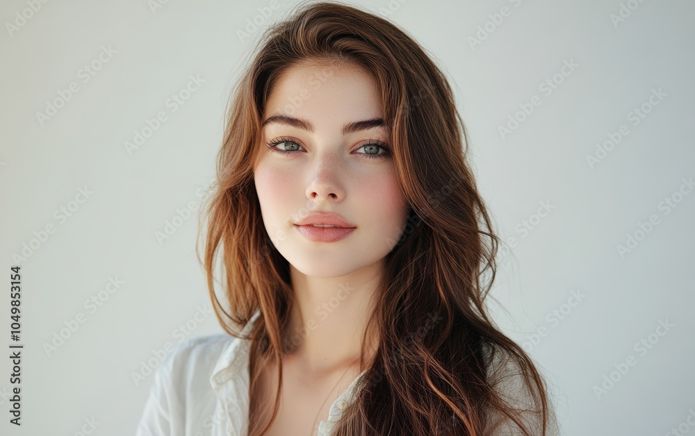 very beautiful woman photo model with long hair. isolated stock photo on white background very beautiful woman photo model with long hair. isolated stock photo on white background