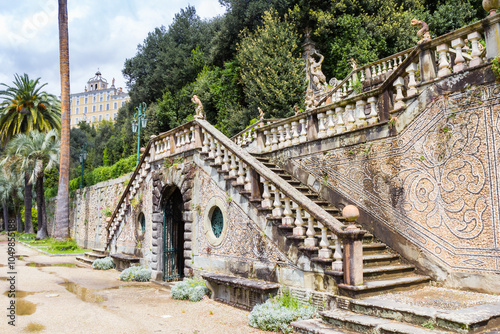 Decorated stairs of the villa Garzoni in Collodi, Italy photo