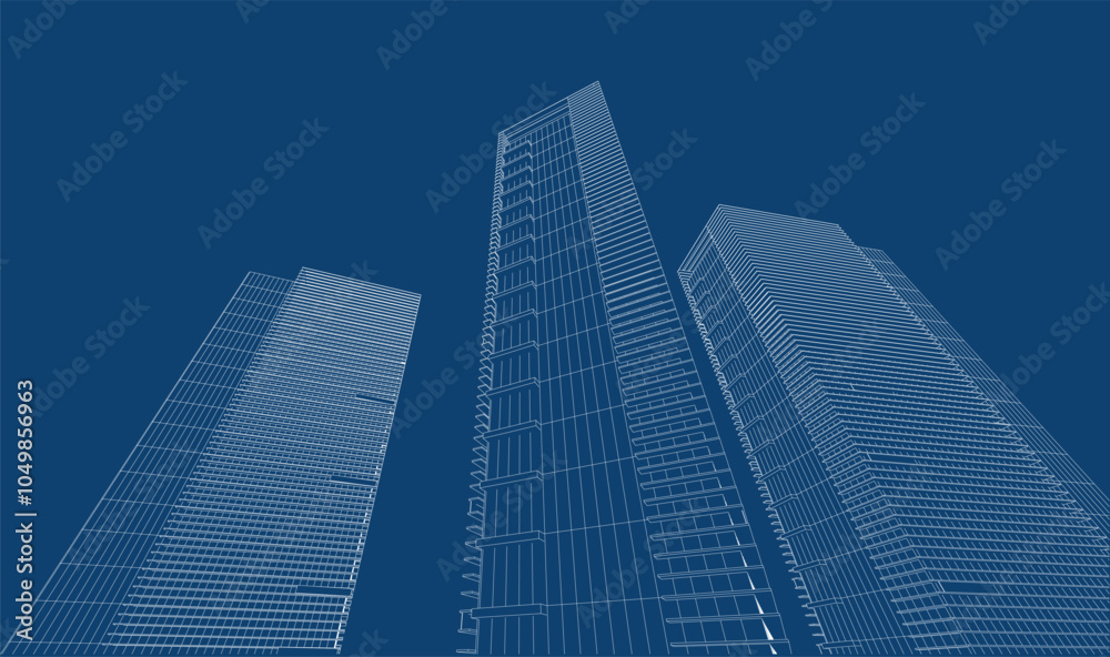 3d wireframe of building. sketch design.Vector
3d wireframe of building. sketch design.Vector