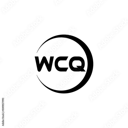 WCQ letter logo design with white background in illustrator, vector logo modern alphabet font overlap style, calligraphy designs for logo, Poster, Invitation, etc. photo