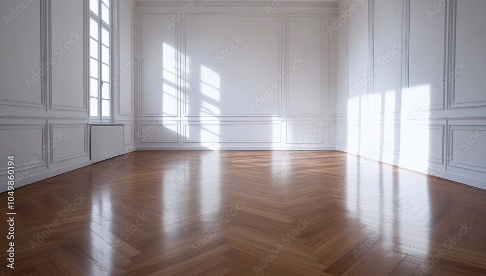 Fototapeta premium Bright Empty Room with French Interior Design