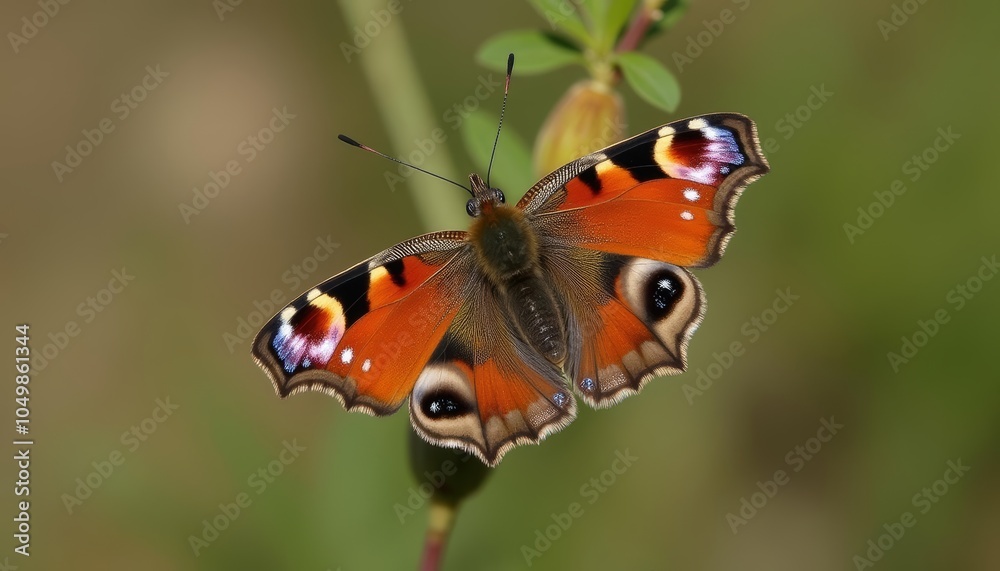 Fototapeta premium Vibrant Monarch Butterfly in Flight