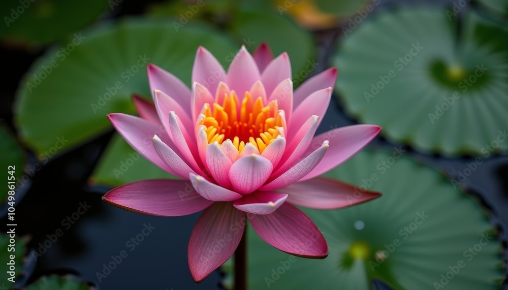 Elegance in bloom A single pink lotus flower Elegance in bloom A single pink lotus flower