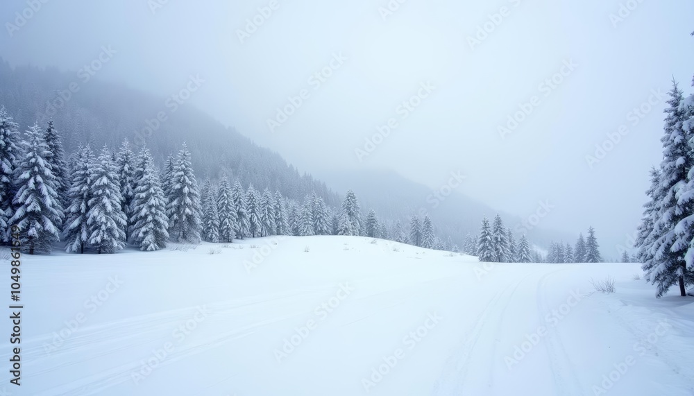 Obraz premium Snowy serenity A winter wonderland