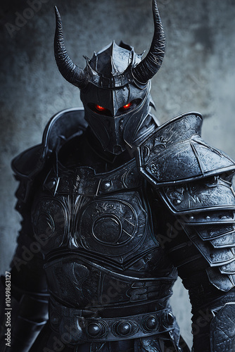  Black knight in dark fantasy style 