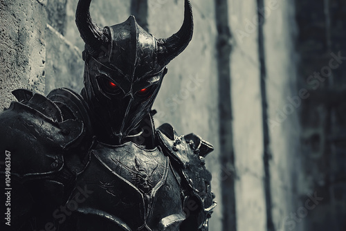  Black knight in dark fantasy style 