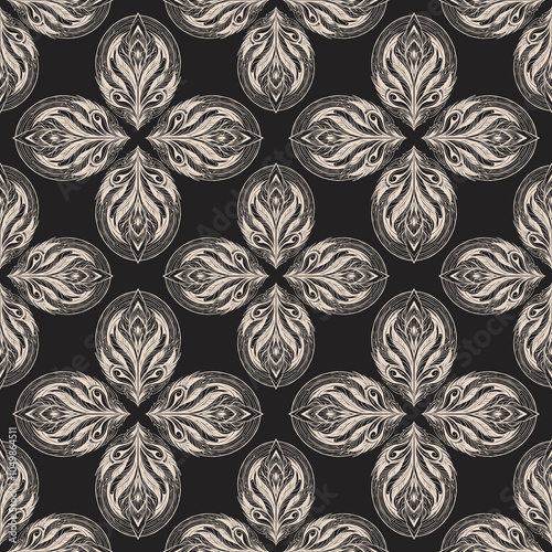 Seamless pattern on materials, for use in graphics