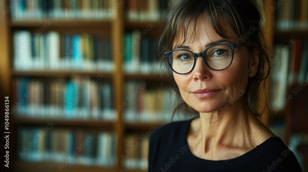 Thoughtful Art Historian in Beautiful Glasses