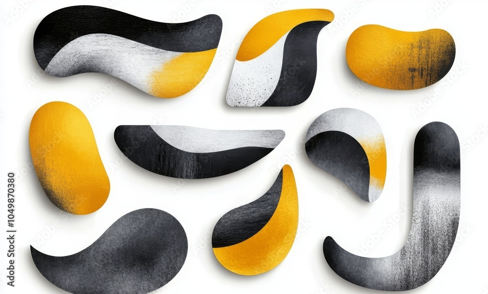 Abstract Grunge Shapes in Black and Yellow Abstract Grunge Shapes in Black and Yellow