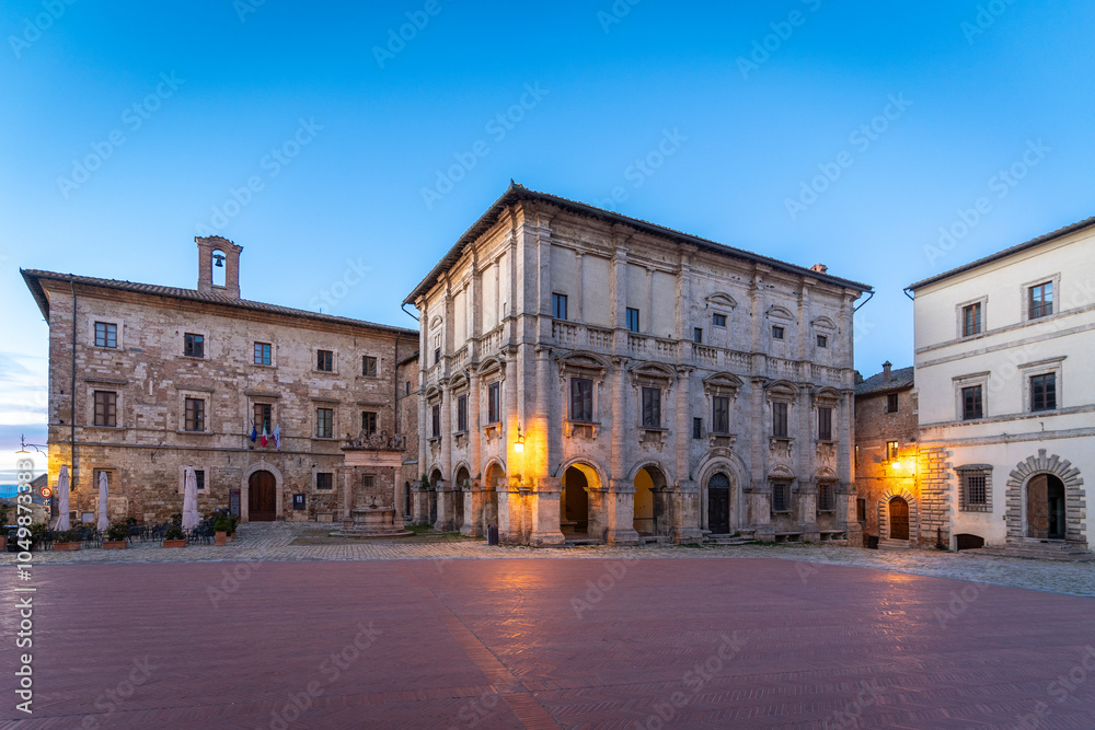 Obraz premium The Main Square view in Montepulciano Town of Italy