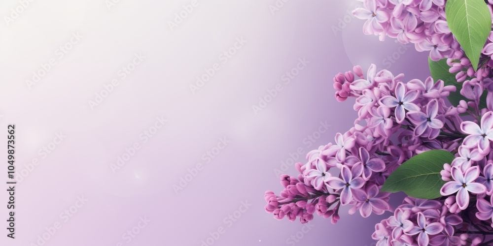 Springtime Lilac Blooms on a Serene Purple Background Springtime Lilac Blooms on a Serene Purple Background