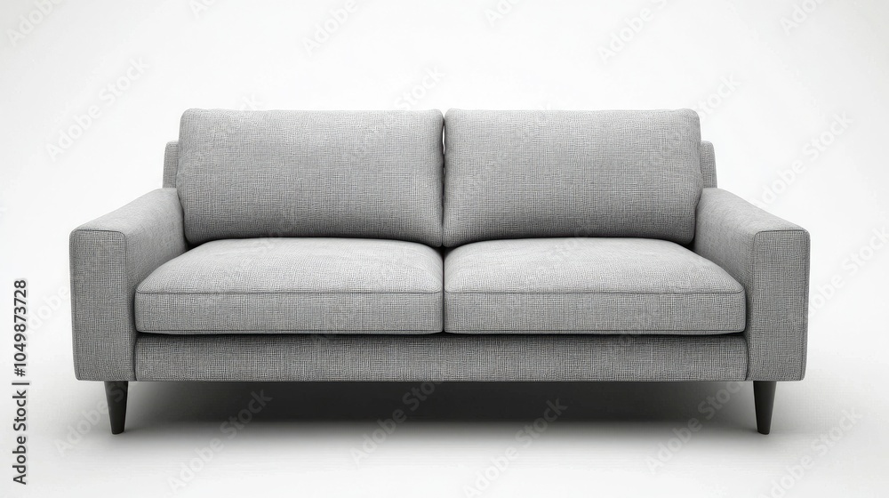 Fototapeta premium Beautifully Crafted Grey Couch with Simple Elegance
