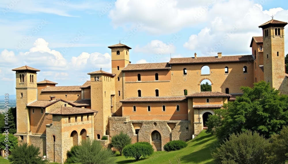 Elegant European architecture under a clear sky Elegant European architecture under a clear sky