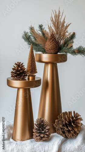 A decorated Christmas tree stands proudly in a serene room filled with soft l...
