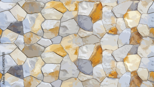  Seamless  stone wall background - Textured pattern for continuous repeating,Backdrop for decorating products for advertising or interior decoration.- Vector 