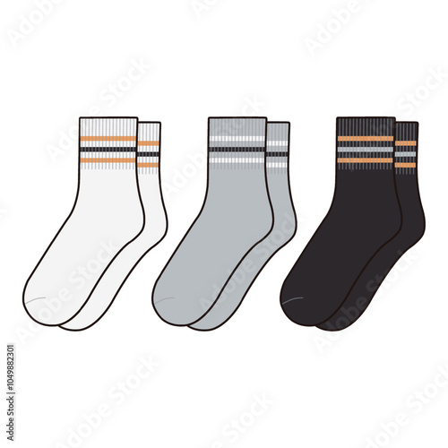 Colorful Ankle Socks Set Illustration

