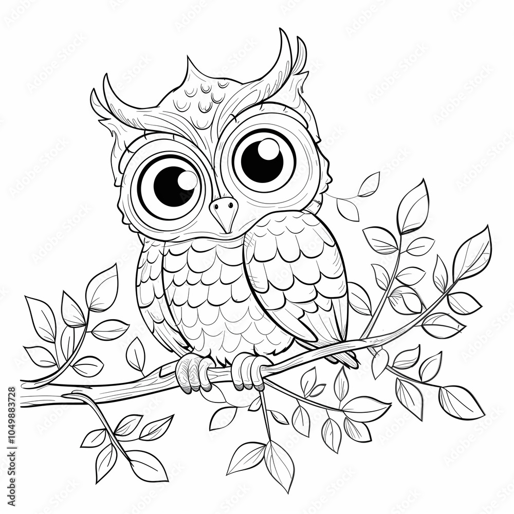 Fototapeta premium owl bird coloring page