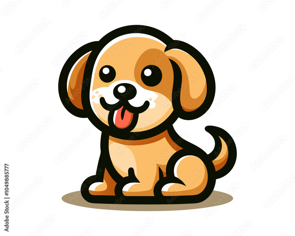 Cartoon Dog Sitting Logo Icon Vector Illustration. Cartoon Dog Sitting Logo Icon Vector Illustration.
