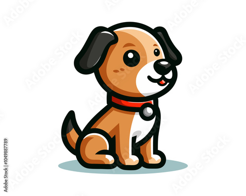 Dog Cartoon Logo Icon Vector Illustration.