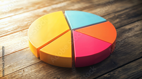 graph on wooden background