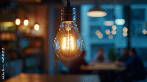 portrait of a light bulb in eco building