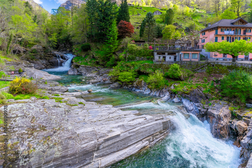 Valle Verzasca view in Ticino Region of Switzerland