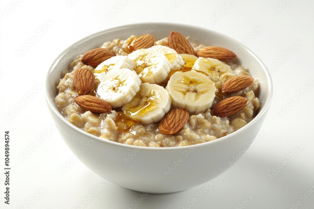 Delicious Oatmeal Bowl Garnished with Honey Drizzle Delicious Oatmeal Bowl Garnished with Honey Drizzle