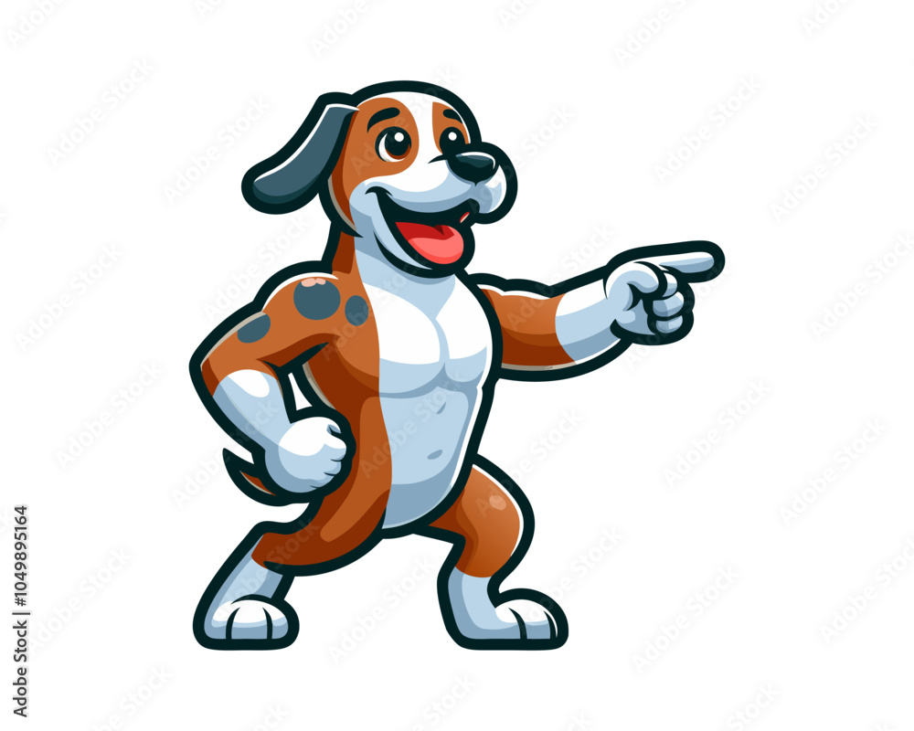 Obraz premium Dog Cartoon Logo Icon Vector Illustration.