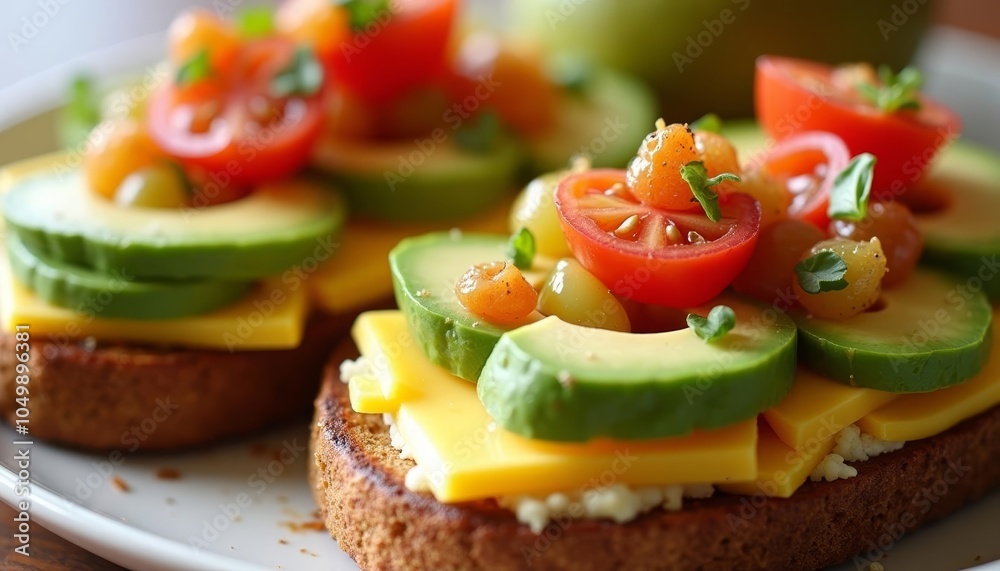 Fresh and vibrant appetizer on a plate Fresh and vibrant appetizer on a plate