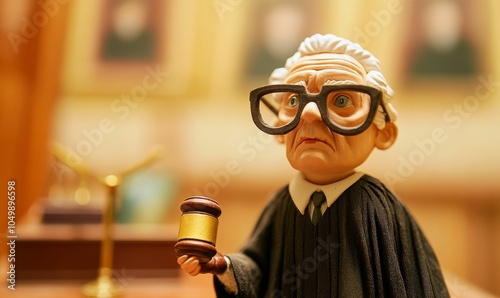 A judge figurine holding a gavel. photo