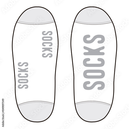 Text Print Sole Socks Vector

