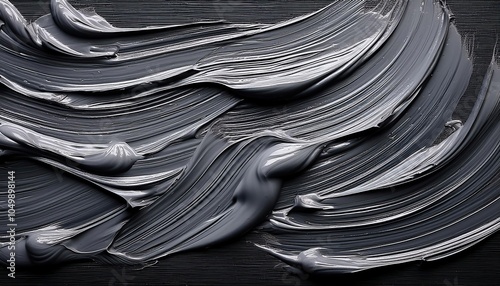 Grey paint strokes on a black background 