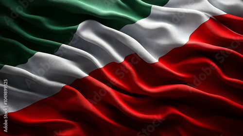 Closeup of the Italian Flag, Italy, flags, national flag, tricolor, green