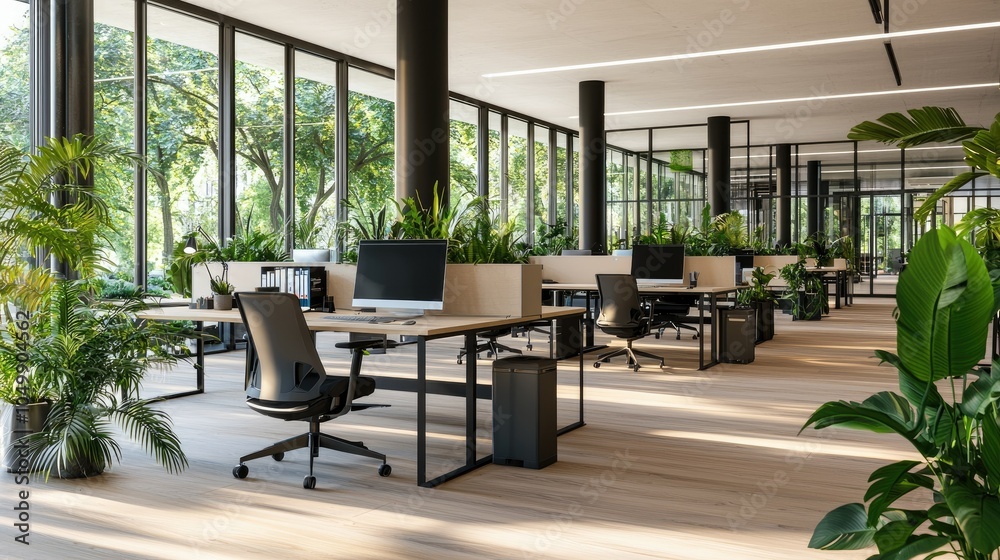 Fototapeta premium Modern German Office Space with Open Layouts