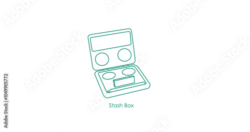 Vector Icon for a Stylish Stash Box Design for Storing Cannabis and CBD Products