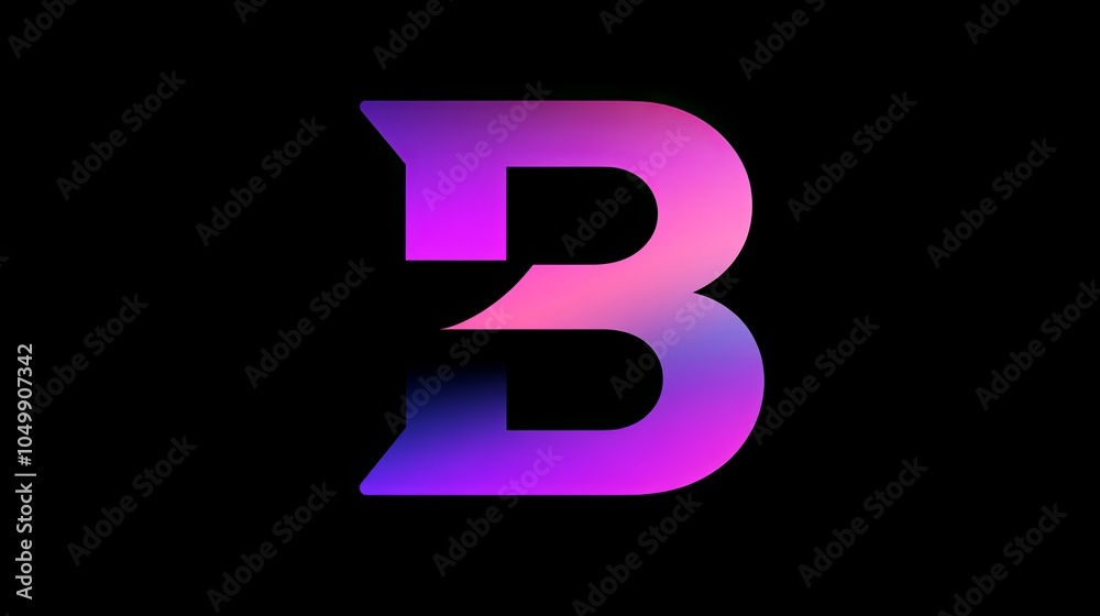 Gradient letter B icon, abstract initial alphabet logo. Gradient letter B icon, abstract initial alphabet logo.