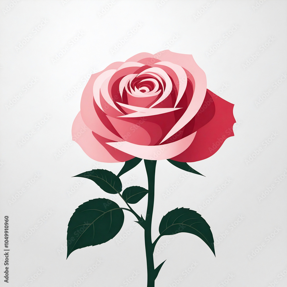 pink rose on a white background