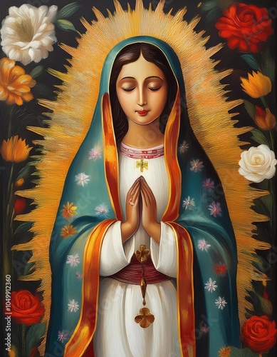 Our Lady of Guadalupe, catholic invocation of our lady of Guadalupe, empress of America