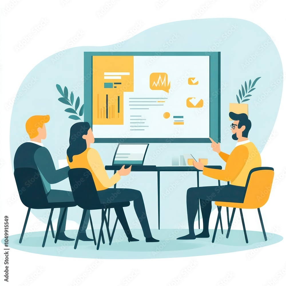 A professional giving a presentation to clients in a conference room, highlighting key points and engaging the audience --v 6.1 Job ID: a603a5f2-89b6-41c4-b4aa-0101d88ffe5a A professional giving a presentation to clients in a conference room, highlighting key points and engaging the audience --v 6.1 Job ID: a603a5f2-89b6-41c4-b4aa-0101d88ffe5a