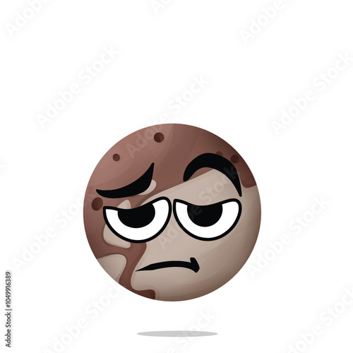 tired pluto planet mascot character. cute, funny, and playful concept. solar system, astronomy and education themes