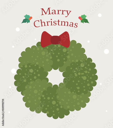 Green Christmas wreath design.