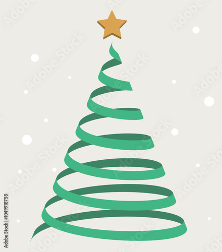 Ribbon-style Christmas tree design.