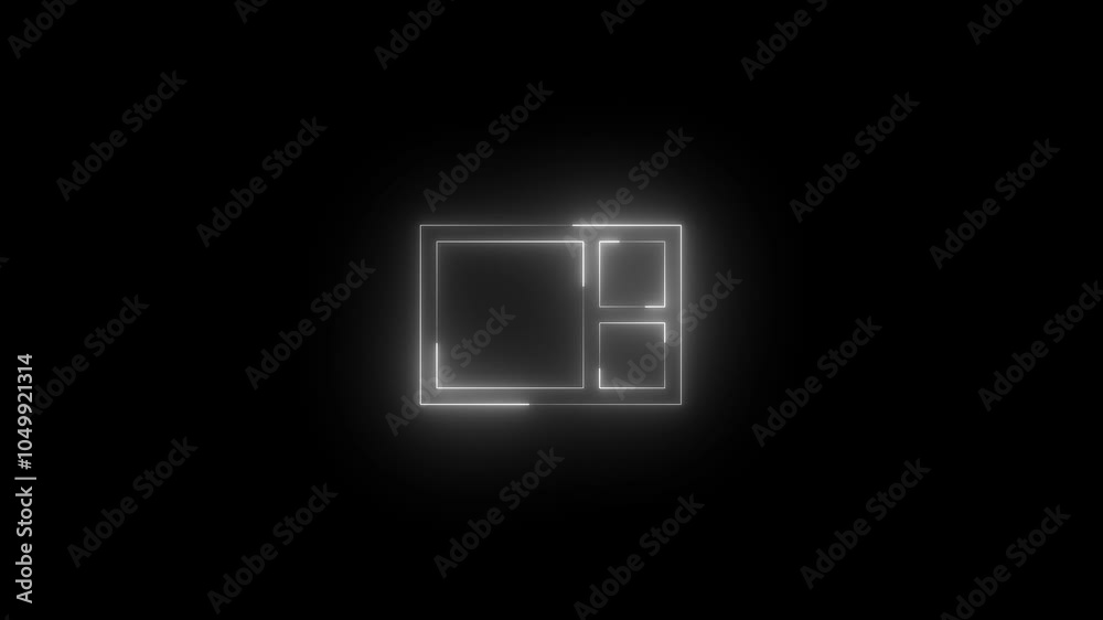 Neon Apps icon glowing black background animation Neon Apps icon glowing black background animation