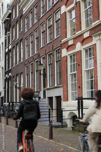Wallpaper Mural Amsterdam Keizersgracht Street View with People on Bikes, Netherlands Torontodigital.ca